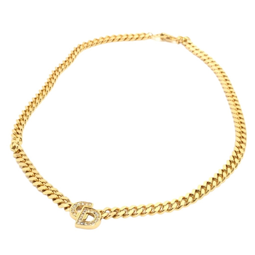 Dior Gold Necklace with Crystal Accents